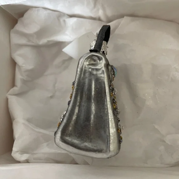 Elegant Silver Gray Handbag w/  Crystal Accents Christmas Ornament Neiman Marcus - Picture 4 of 6